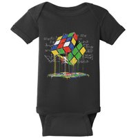 Melting Cube Speed Cubing Vintage Puzzle Math Baby Bodysuit