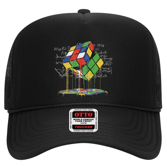 Melting Cube Speed Cubing Vintage Puzzle Math Trucker Hat
