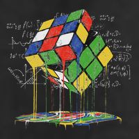 Melting Cube Speed Cubing Vintage Puzzle Math Trucker Hat