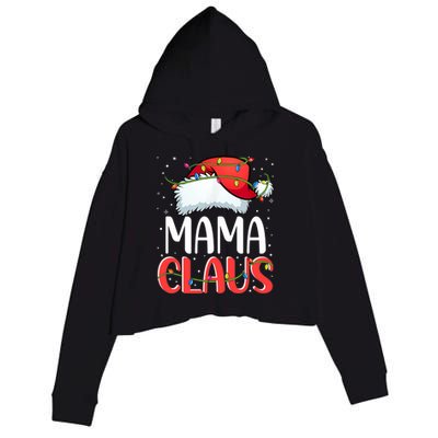 Mama Claus Santa Funny Christmas Pajama Matching Family Meaningful Gift Crop Fleece Hoodie