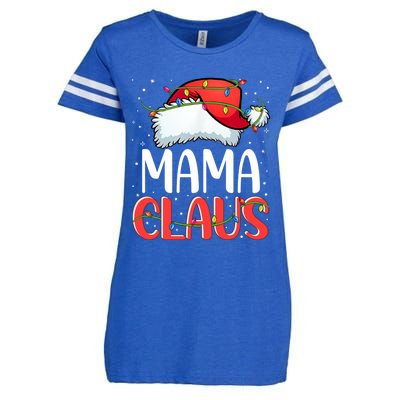 Mama Claus Santa Funny Christmas Pajama Matching Family Meaningful Gift Enza Ladies Jersey Football T-Shirt