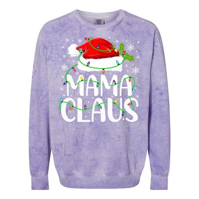 Mama Claus Santa Funny Christmas Pajama Matching Family Gift Colorblast Crewneck Sweatshirt