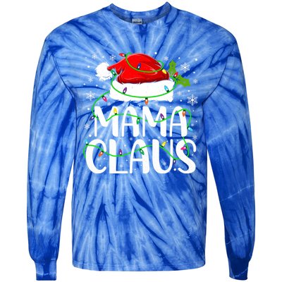 Mama Claus Santa Funny Christmas Pajama Matching Family Gift Tie-Dye Long Sleeve Shirt