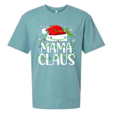 Mama Claus Santa Funny Christmas Pajama Matching Family Gift Sueded Cloud Jersey T-Shirt