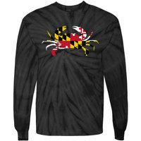 Maryland Crab State Pride Flag Tie-Dye Long Sleeve Shirt