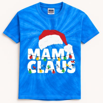 Mama Claus Santa Hat Christmas Celebration Cute Gift Kids Tie-Dye T-Shirt