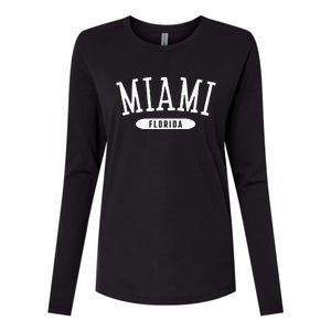 Miami Classic Style Miami Florida FL Womens Cotton Relaxed Long Sleeve T-Shirt