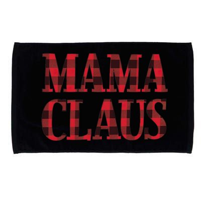 Mama Claus Santa Hat Red Buffalo Plaid Christmas Pajama Cute Gift Microfiber Hand Towel