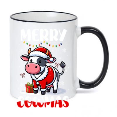 Merry Christmas Santa Cow Farmer Lover Family Colorful Gift 11oz Black Color Changing Mug