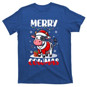 Merry Christmas Santa Cow Farmer Lover Family Colorful Gift T-Shirt