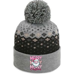 Merry Christmas Santa Claus Rero Pink The Baniff Cuffed Pom Beanie