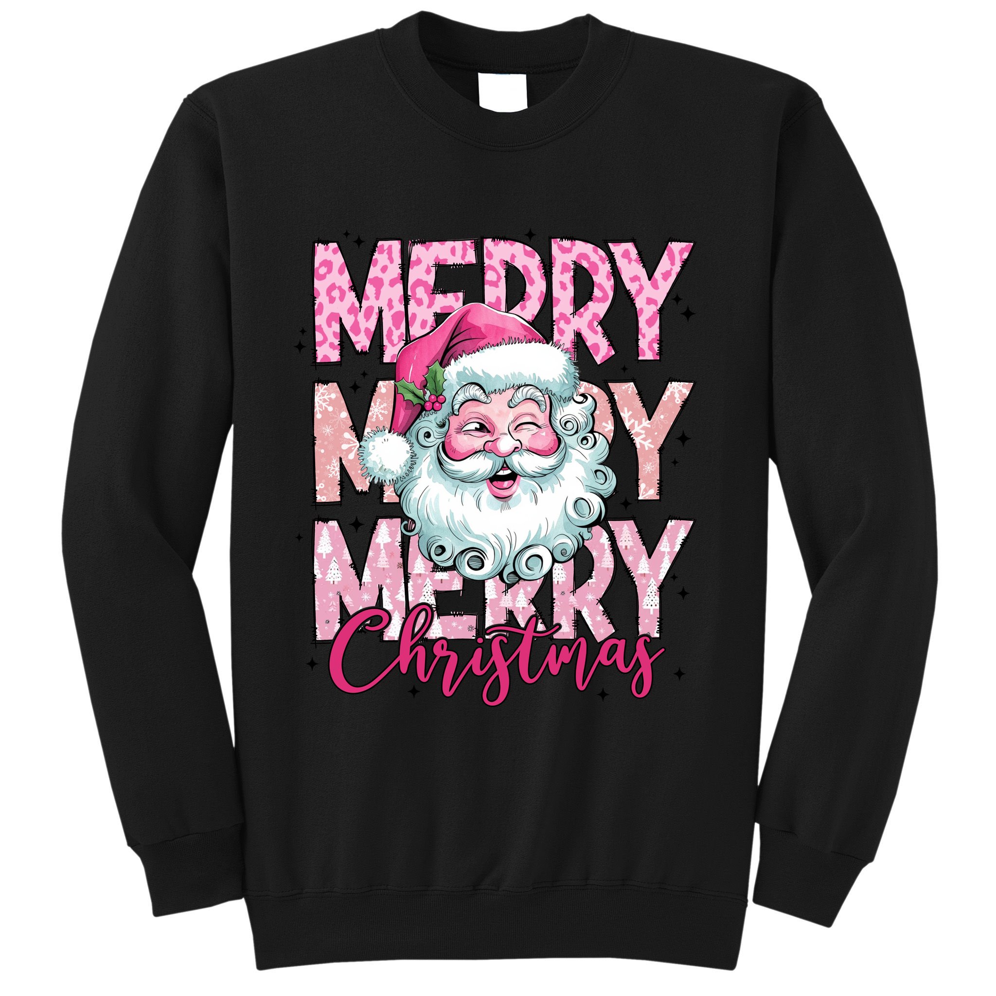 Merry Christmas Santa Claus Rero Pink Sweatshirt