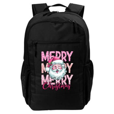 Merry Christmas Santa Claus Rero Pink Daily Commute Backpack