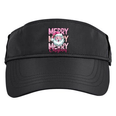 Merry Christmas Santa Claus Rero Pink Adult Drive Performance Visor