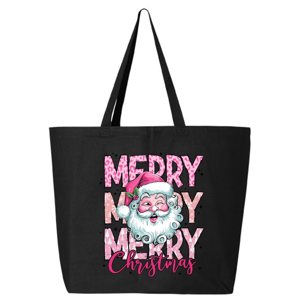 Merry Christmas Santa Claus Rero Pink 25L Jumbo Tote