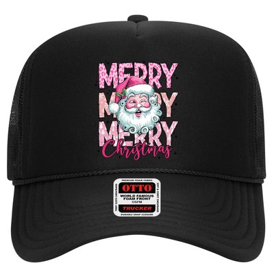 Merry Christmas Santa Claus Rero Pink Trucker Hat