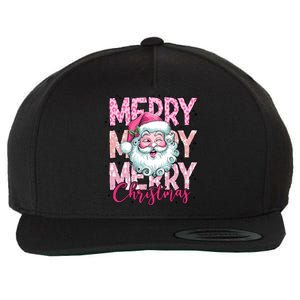 Merry Christmas Santa Claus Rero Pink Wool Snapback Cap