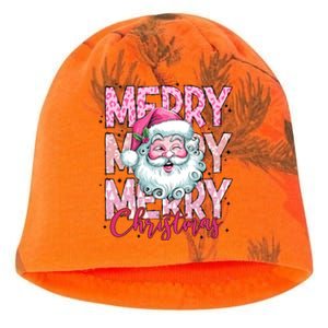 Merry Christmas Santa Claus Rero Pink Kati - Camo Knit Beanie