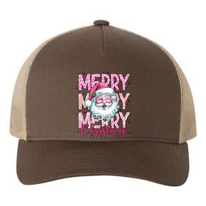 Merry Christmas Santa Claus Rero Pink Yupoong Adult 5-Panel Trucker Hat