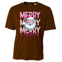 Merry Christmas Santa Claus Rero Pink Cooling Performance Crew T-Shirt