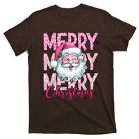 Merry Christmas Santa Claus Rero Pink T-Shirt