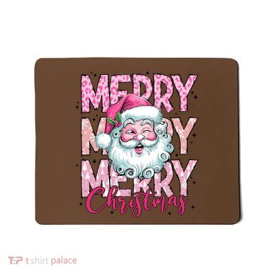 Merry Christmas Santa Claus Rero Pink Mousepad