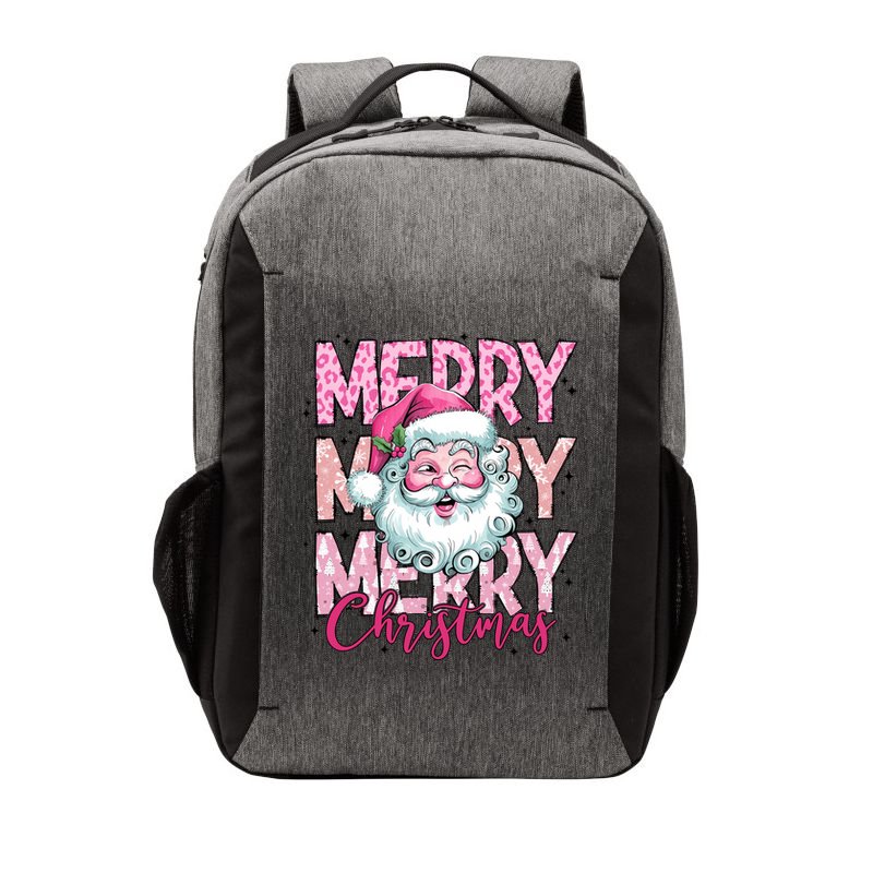 Merry Christmas Santa Claus Rero Pink Vector Backpack