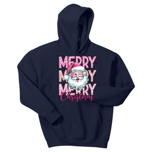 Merry Christmas Santa Claus Rero Pink Kids Hoodie