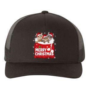 Merry Christmas Santa Cat Kitten In Xmas Santa Bag Christmas Long Sleeve Yupoong Adult 5-Panel Trucker Hat