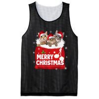 Merry Christmas Santa Cat Kitten In Xmas Santa Bag Christmas Long Sleeve Mesh Reversible Basketball Jersey Tank