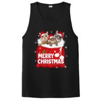 Merry Christmas Santa Cat Kitten In Xmas Santa Bag Christmas Long Sleeve PosiCharge Competitor Tank