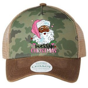 Merry Christmas Santa Claus Black Afro African American Xmas Long Sleeve Legacy Tie Dye Trucker Hat