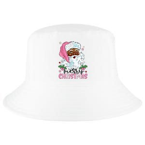 Merry Christmas Santa Claus Black Afro African American Xmas Long Sleeve Cool Comfort Performance Bucket Hat