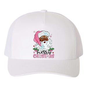 Merry Christmas Santa Claus Black Afro African American Xmas Long Sleeve Yupoong Adult 5-Panel Trucker Hat