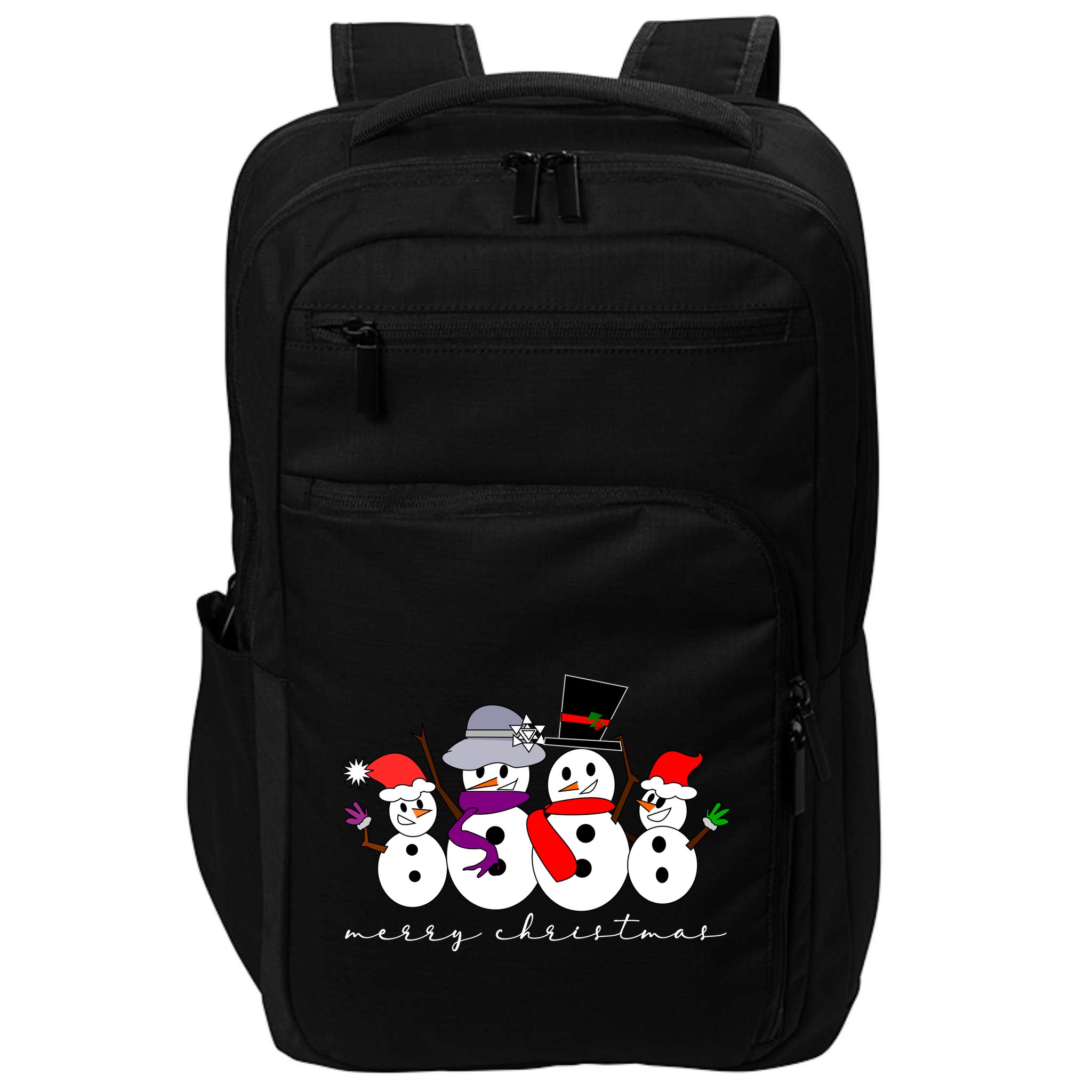 Merry Christmas Snowman Family And Friends Impact Tech Backpack