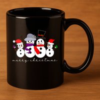 Merry Christmas Snowman Family And Friends 11oz C Handle Ceramic Mug
