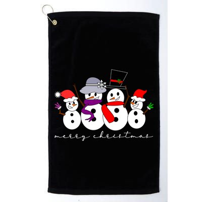 Merry Christmas Snowman Family And Friends Golf Towel