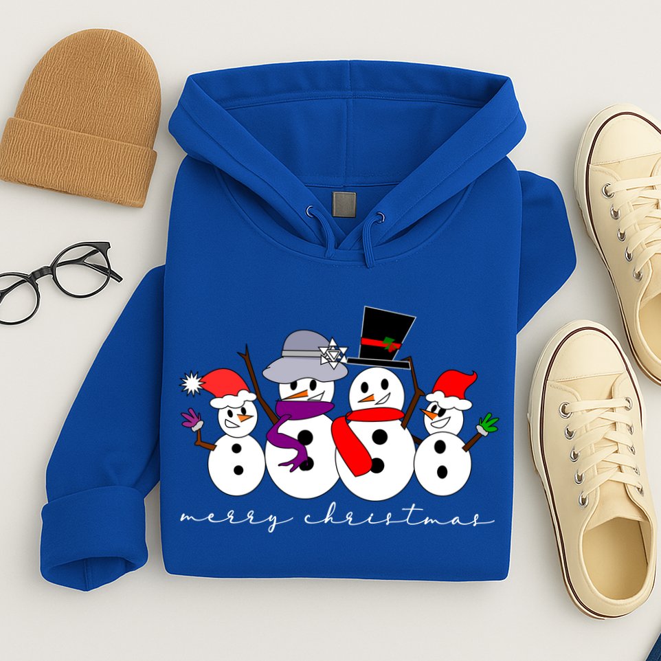 Merry Christmas Snowman Family And Friends Hoodie