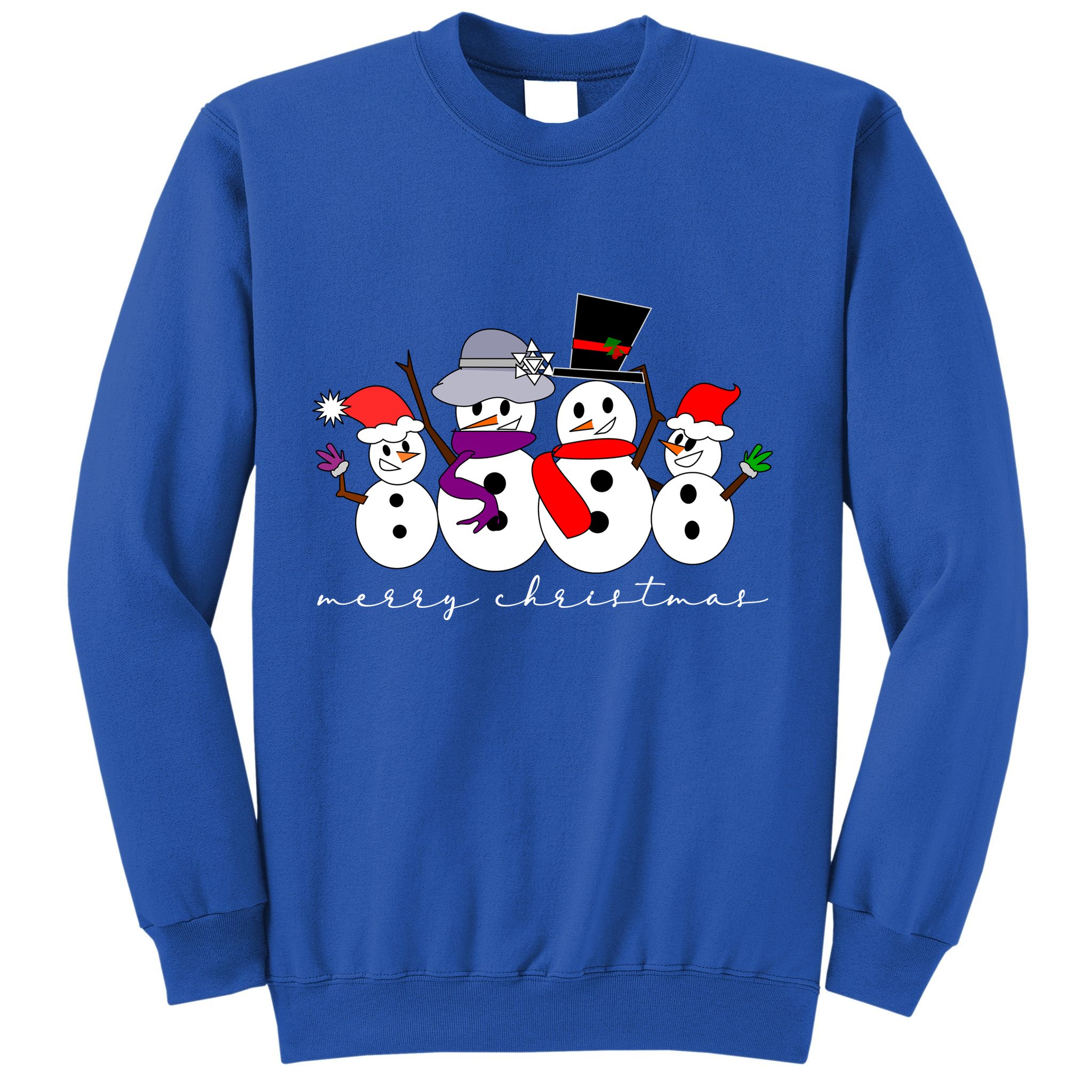 Merry Christmas Snowman Family And Friends Sweatshirt