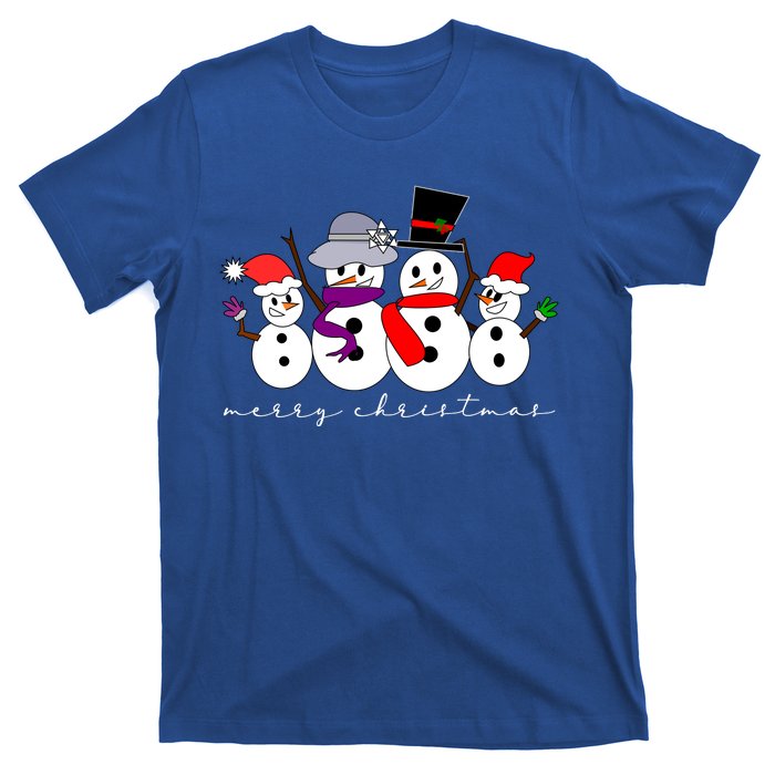 Merry Christmas Snowman Family And Friends T-Shirt