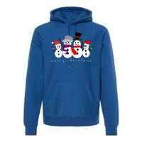 Merry Christmas Snowman Family And Friends Premium Hoodie