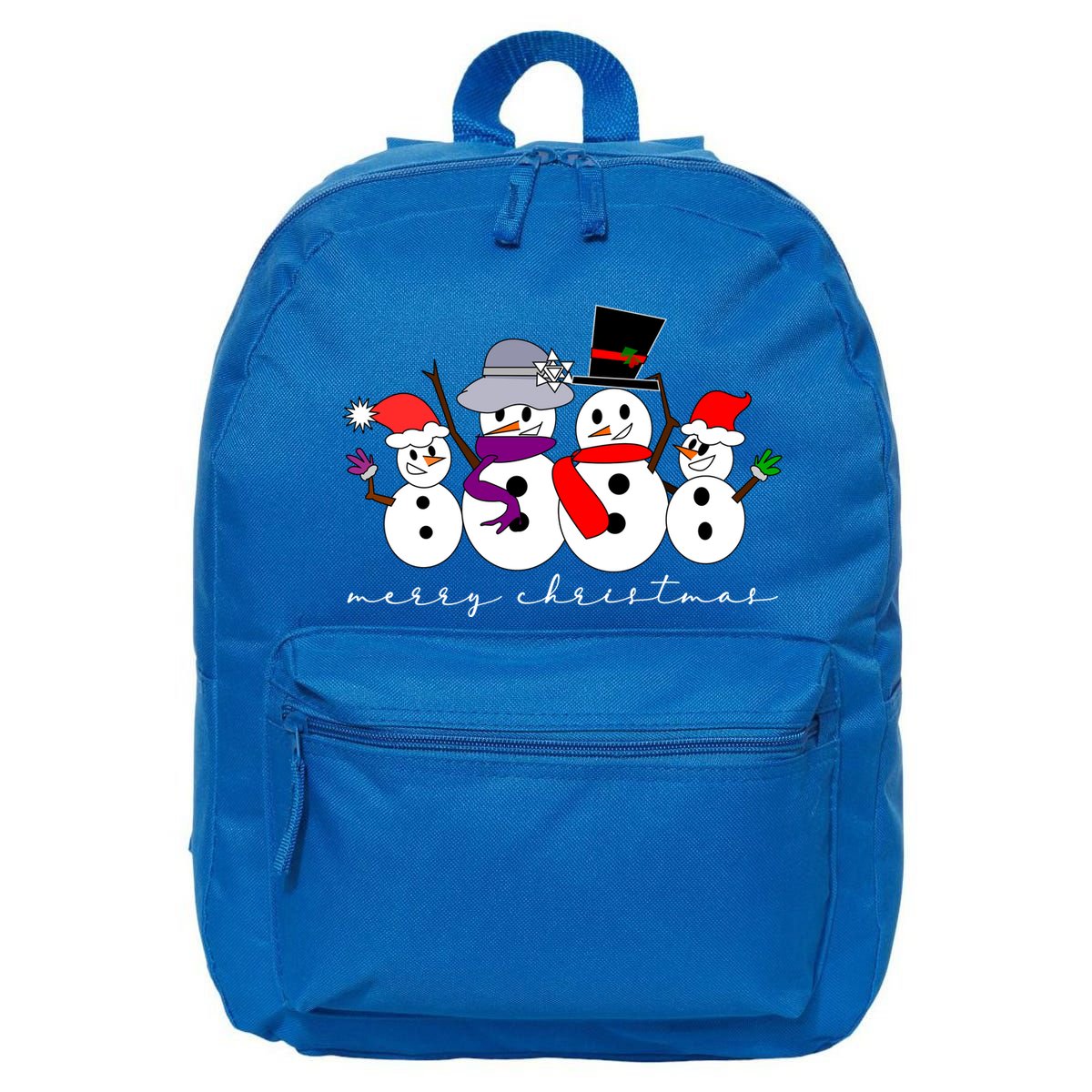 Merry Christmas Snowman Family And Friends 16 in Basic Backpack