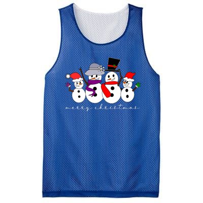 Merry Christmas Snowman Family And Friends Mesh Reversible Basketball Jersey Tank