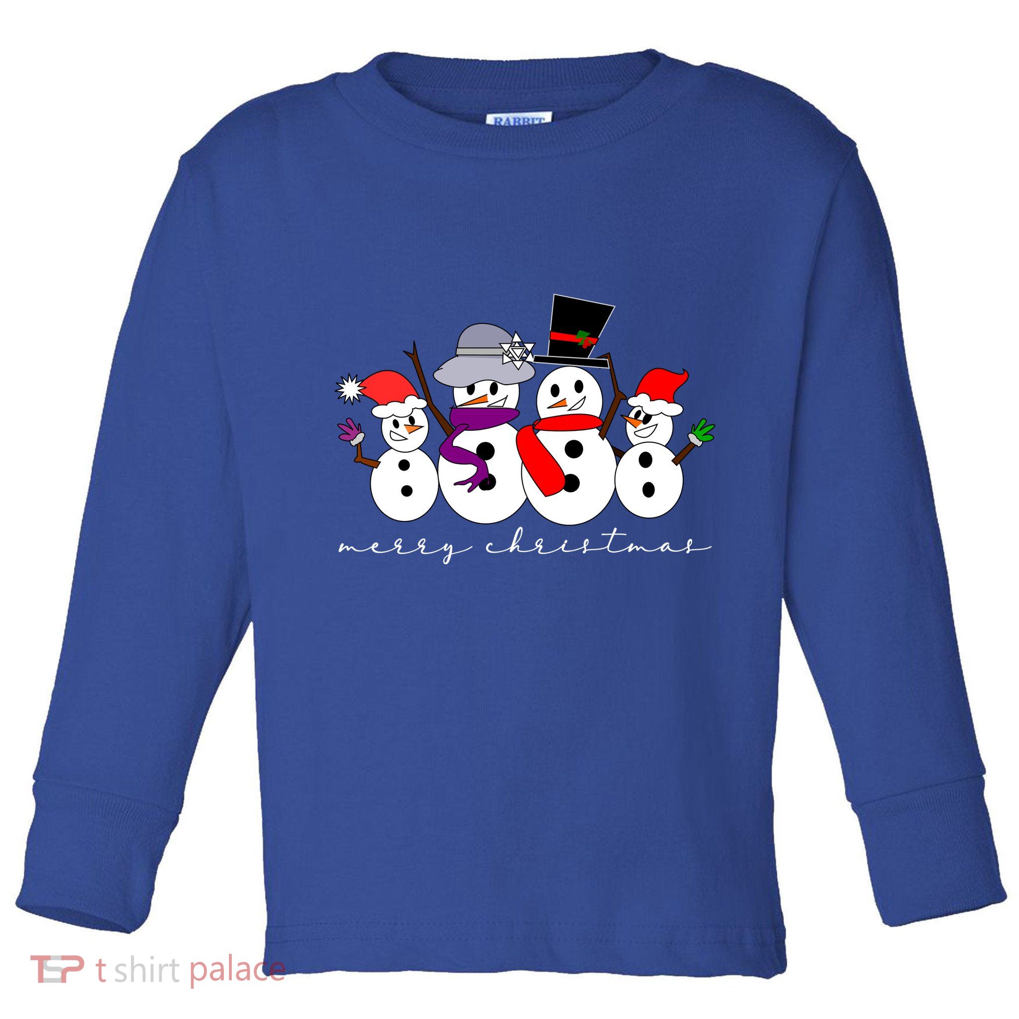 Merry Christmas Snowman Family And Friends Toddler Long Sleeve Shirt