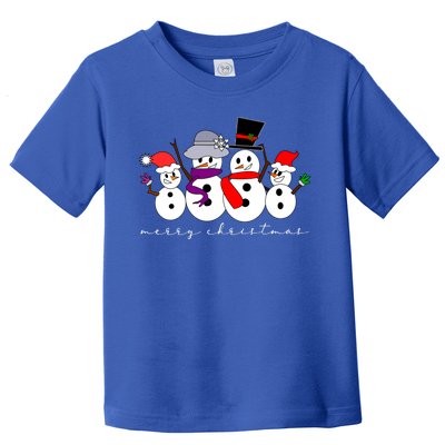 Merry Christmas Snowman Family And Friends Toddler T-Shirt