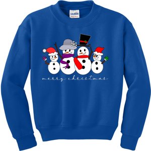 Merry Christmas Snowman Family And Friends Kids Sweatshirt