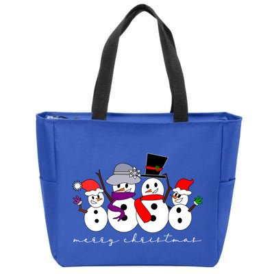 Merry Christmas Snowman Family And Friends Zip Tote Bag