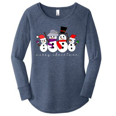 Merry Christmas Snowman Family And Friends Women's Perfect Tri Tunic Long Sleeve Shirt