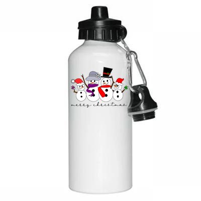 Merry Christmas Snowman Family And Friends Aluminum Water Bottle 