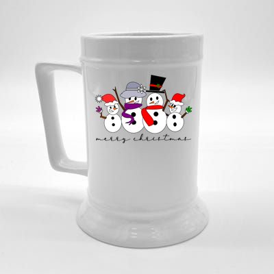 Merry Christmas Snowman Family And Friends Beer Stein